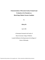 Characterization of merozoite surface protein-8 and evaluation of its potential as a blood-stage malaria vaccine candidate