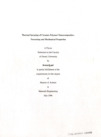 Thermal spraying of ceramic-polymer nanocomposites-processing and mechanical properties
