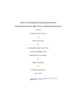 Analysis of technology and energy requirements for producing biodiesel from algae grown in tubular photobioreactors