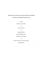 Addiction severity index scores and urine drug screens at baseline as predictors of graduation from drug court