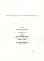 Activated sludge bulking caused by nocardioform actinomycetes