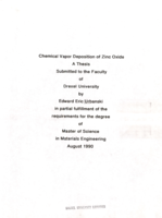 Chemical vapor deposition of zinc oxide