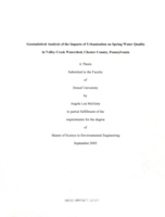 Geostatistical analysis of the impacts of urbanization on spring water quality in Valley Creek Watershed, Chester County, Pennsylvania