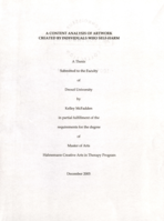 A content analysis of artwork created by individuals who self-harm