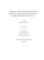 Determining the executive component of the clock drawing test: a correlational analysis with the oral word association test