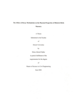 The effect of decay mechanisms on the physical properties of historic brick masonry