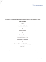 Screening for postpartum depression: prevalence, barriers, and attitudes of health care providers
