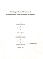 Modeling of thermal treatment of hazardous solid wastes in electric arc melters
