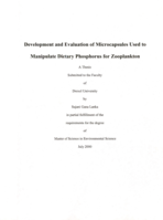 Development and evaluation of microcapsules used to manipulate dietary phosphorus for zooplankton