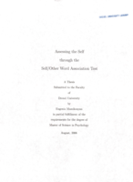 Assessing the self through the self/other word association test