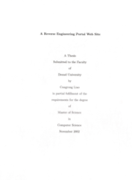 A reverse engineering portal web site