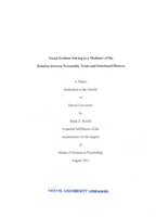 Social problem solving as a mediator of the relation between personality traits and emotional distress