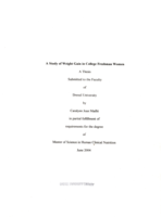 Study of weight gain in college freshman women (A)