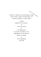 A method to determine the stoichiometry between carbon dioxide, oxygen and hydrocarbons for microbial reactions in porous media