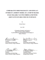 Comparative immunogenicity and efficacy studies in a rodent model of a subunit blood-stage malaria vaccine formulated with adjuvant suitable for use in humans