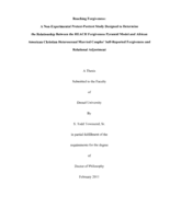 Reaching forgiveness: a non-experimental pretest-posttest study designed to determine the relationship between the REACH Forgiveness Pyramid Model and African American Christian heterosexual married couples' self-reported forgiveness and relational adjustment