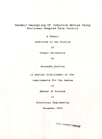 Dynamic decoupling of induction motors using nonlinear sampled data control