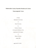 Multiwalled carbon nanotube reinforced carbon nanocomposite yarns