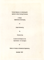 Thermal behavior of a rotating roll applied to metal forming processes