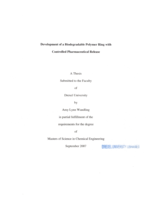 Development of a biodegradable polymer ring with controlled pharmaceutical release