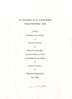 The kinesiology of the normal human temporomandibular joint