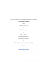 Reproductive behavior and dominance interactions in the desert tortoise (Gopherus agassizii)