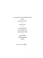 Texture and kinetics of recrystallization in copper