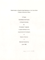Determination of specific cake resistance in the cake mode filtration of aluminum alloys