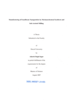 Manufacturing of fenofibrate nanoparticles by mechanochemical synthesis and salt-assisted milling