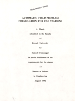 Automatic field problem formulation for CAE stations