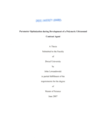 Parameter optimization during development of a polymeric ultrasound contrast agent