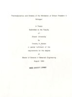 Thermodynamics and kinetics of the nitridation of silicon powders in nitrogen
