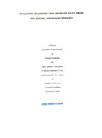 Evaluation of a district-wide beverage policy among Philadelphia high school students