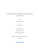 An investigation of theory of mind and self-recognition in children with Asperger's disorder