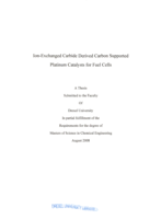 Ion-exchanged carbide derived carbon supported platinum catalysts for fuel cells