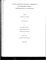 Culture, perception, and clinical assessment in dance/movement therapy: a phenomenological investigation