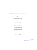 The influence of deformation history and texture on the Hall-Petch relationship