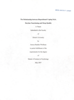 The relationship between dispositional coping style, daytime functioning and sleep quality