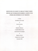 Investigating the concept of using art therapy theory, methods and techniques with business: a survey of the opinions and experience of art therapists