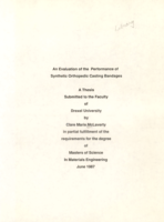 An evaluation of the performance of synthetic orthopedic casting bandages