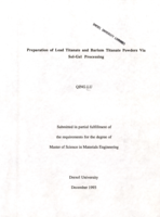 Preparation of lead titanate and barium titanate powders via sol-gel processing