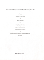 Super service: a history of automobile repair franchising since 1956