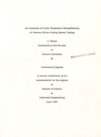 An analysis of oxide dispersion strengthening of ferrous alloys during spray casting