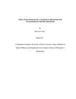 Structural basis of HIV-1 GP120 dual receptor site antagonism by peptide triazoles