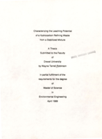 Characterizing the leaching potential of a hydrocarbon refining waste from a stabilized mixture