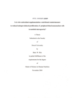 Is in vitro antioxidant supplementation a nutritional countermeasure to reduced mitogen-induced proliferation of peripheral blood mononuclear cells in modeled microgravity
