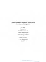 Volunteer management strategies for annual festivals: six festivals in Philadelphia
