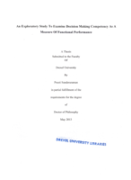 An exploratory study to examine decision making competency as a measure of functional performance