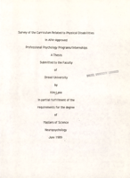 Survey of the curriculum related to physical disabilities in APA-approved professional psychology programs/internships