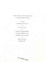 Understanding the verbal memory deficit of language impaired children